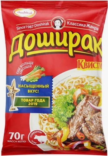Лапша Квисти Доширак со вкусом говядины, 70г