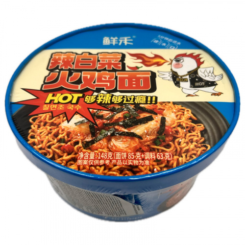 Лапша быстрого приготовления Wangbaiji со вкусом пряной капусты и индейки 148г