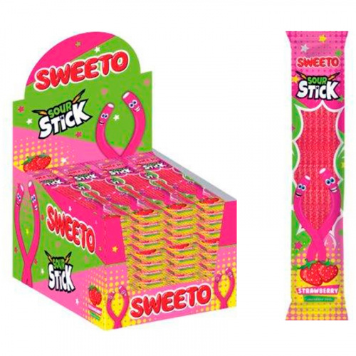 Мармелад Sweeto Stick Кислые палочки клубника 30г