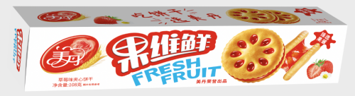 Печенье сахарное с клубничной начинкой "Мейдан" 108г