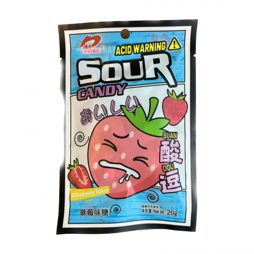 Конфеты Luxing Sour Candy клубника 20г