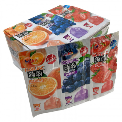 Желе мармеладное с конжаком Blike Ассорти апельсин виноград клубника 60г