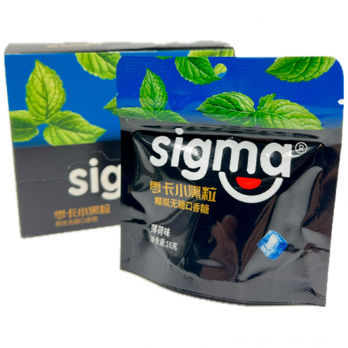 Жевательная резинка без сахара SIGMA освежающая со вкусом мяты 16г фото 2