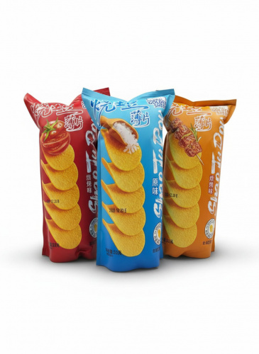 Набор чипсов 33 грамма YAMCHIP картофельные 3 вкуса (барбекю, томатные, с солью)