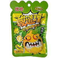 Карамель Hong Tai Kee "Crazy Lemon" кислая с шипучкой со вкусом лимона 22г
