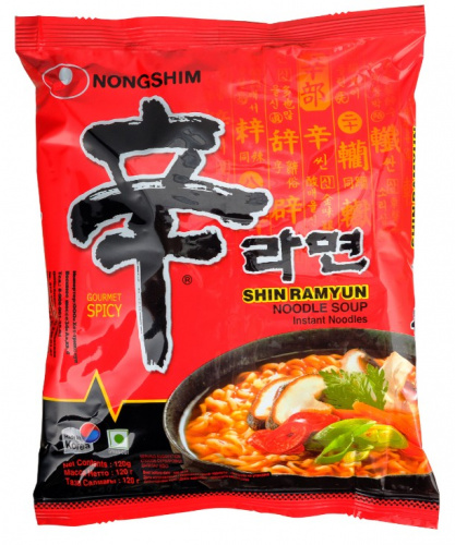 Лапша быстрого приготовления Shin Ramyun Beef spicy (pouch) 120 г КОРЕЯ