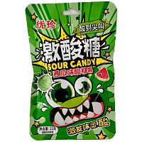 Конфеты Hong Tai Kee Foods кислые с шипучкой со вкусом арбуза 22г