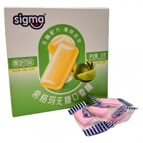 Жевательная резинка без сахара SIGMA со вкусом лайма 35г