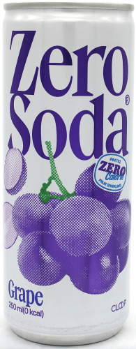 Напиток безалкогольный газированный CLOOP ZERO SODA ВКУС ВИНОГРАДА 250 мл КОРЕЯ
