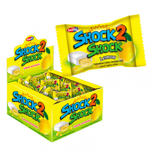 Жевательная резинка Saadet Shock2Shock лимон 4г