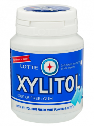 Резинка жевательная Xylitol Fresh Mint "Освежающая мята", Thai Lotte 52.2г, пл/бан ТАИЛАНД