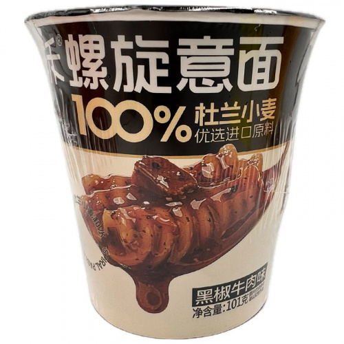 Пшеничная лапша быстрого приготовления Wangbaiji со вкусом говядины и черным перцем 101г