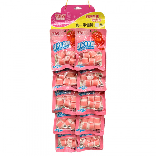 КОНФЕТЫ "СПИРАЛЬНЫЕ" HUIFENGYUAN СО ВКУСОМ КЛУБНИКИ 50гр