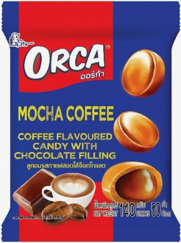Конфета карамельная Boonprasert "Orca" Mocha Coffee со вкусом кофе шокол начинкой, 140г ТАИЛАНД