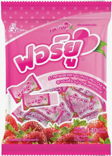 Конфета жевательная Boonprasert "For You" Strawberry со вкусом клубники, 140г ТАИЛАНД