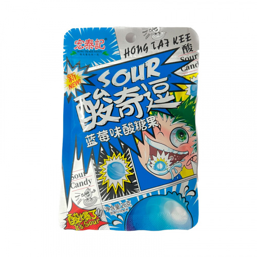 Конфеты Hong Tai Kee Foods Супер кислые черника 26г