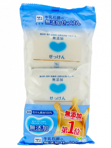 Мыло туалетное COW BRAND "Mutenka" гипоаллергенное (3шт х100г), 300г ЯПОНИЯ