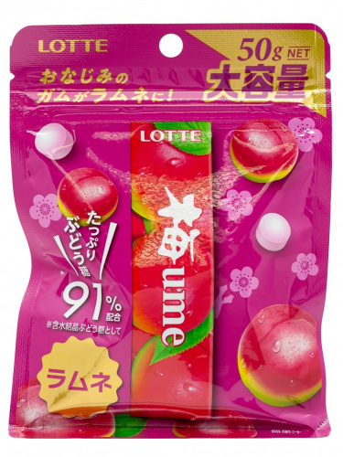 Драже Plum Ramune со вкусом сливы, Lotte, 50г ЯПОНИЯ