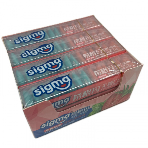 Жевательная резинка без сахара SIGMA со вкусом мяты и клубники 18,6г фото 2