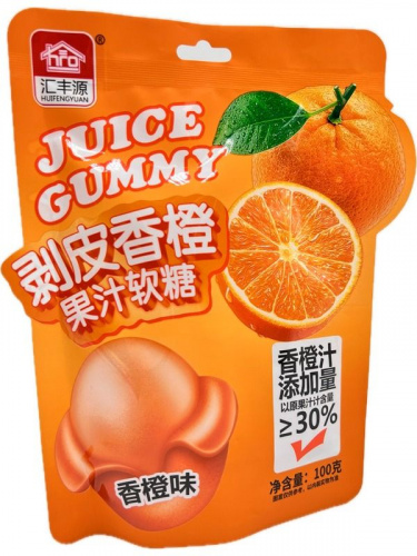 МАРМЕЛАД HUIFENGYUAN СО ВКУСОМ АПЕЛЬСИНА 100г  фото 12