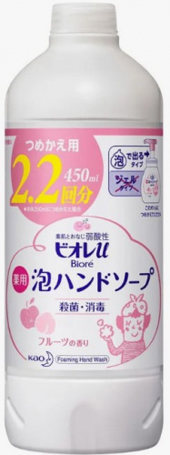 Мыло-пенка для рук KAO Biore U Foaming Hand Soap Fruit фруктовый аромат, бут 430мл ЯПОНИЯ