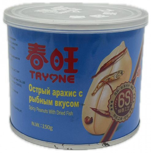 Арахис TRYONE острый с рыбным вкусом 150г