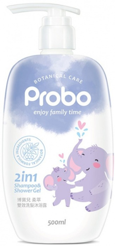 Шампунь и гель для душа 2в1 PROBO Botanical Shampoo&Shower Gel для всей семьи 500мл ТАЙВАНЬ