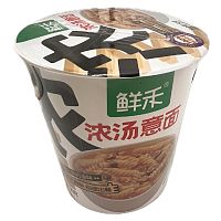 Пшеничная лапша быстрого приготовления Wangbaiji в густом бульоне "суп-пюре" со вкусом сливочно-трюф