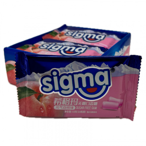 Жевательная резинка без сахара SIGMA со вкусом белого персика 13г