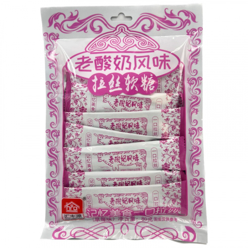 Конфеты HUIFENGYUAN соломка со вкусом клубники и йогурта 80г