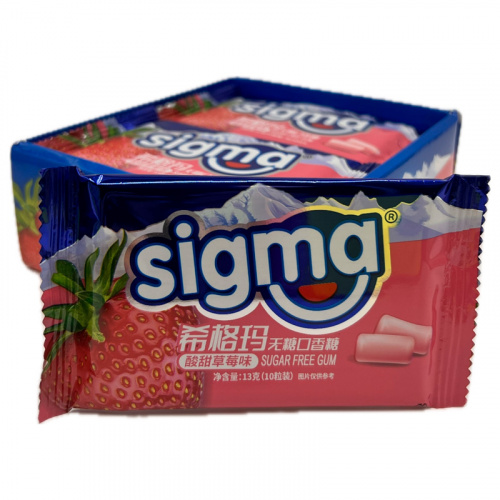 Жевательная резинка без сахара SIGMA со вкусом клубники 13г
