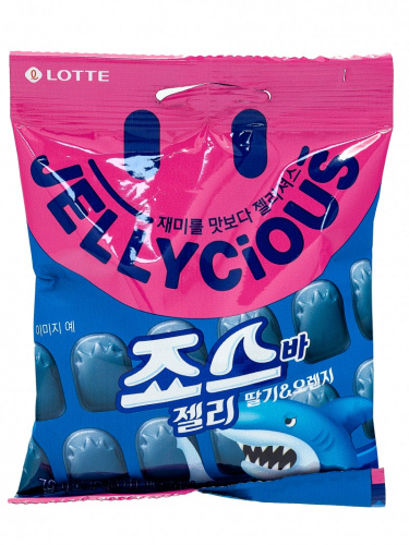 Мармелад жевательный "JELLYCIOUS SHARK" вкус клубники и апельсина 70г КОРЕЯ
