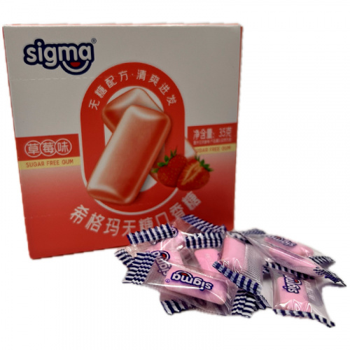Жевательная резинка без сахара SIGMA со вкусом клубники 35г